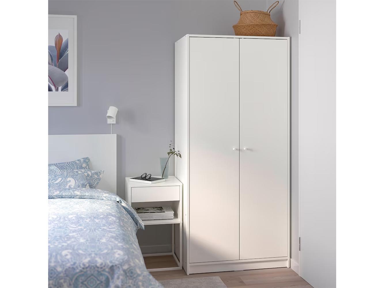 Распашной шкаф Клепстад 113 white ИКЕА (IKEA) изображение товара