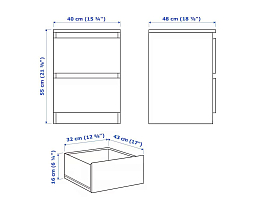 Изображение товара Прикроватная тумба Мальм 113 beige ИКЕА (IKEA) на сайте adeta.ru